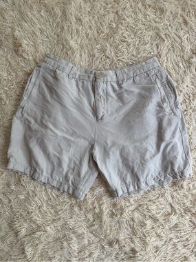 Magaschoni Men Linen Blend Shorts Beige Size 33 Casual Summer